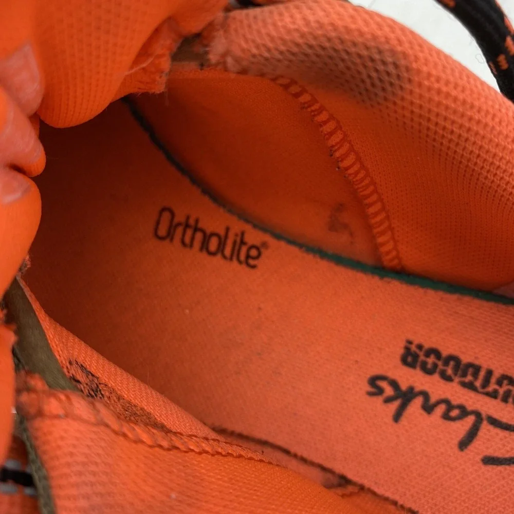Clarks Shoes Womans 6.5 M Outdoor Ortholite Walking Leather Beige Orange Hiking